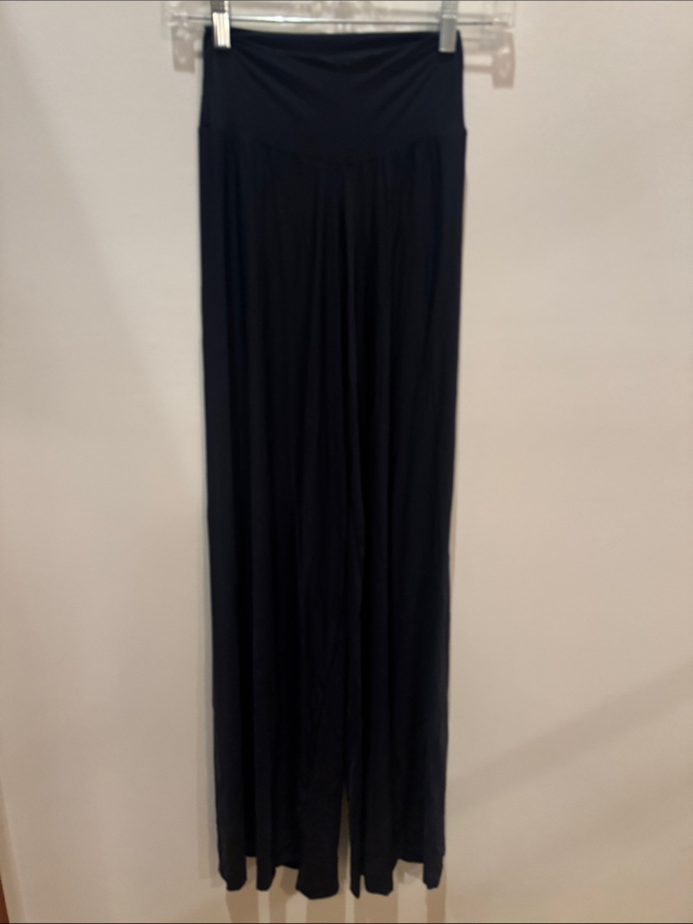 Wide Leg Maxi Pants in Black - Comfortable Pull-On swimsuit Style